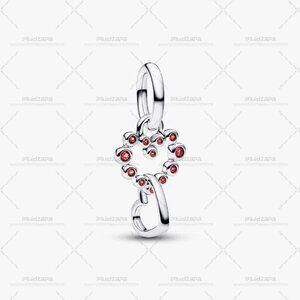 Pandora Connected Hearts & Red Stones Dangle Charm